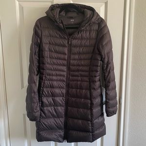 Uniqlo Ultra Light Down Coat, Dark Brown, Size Small